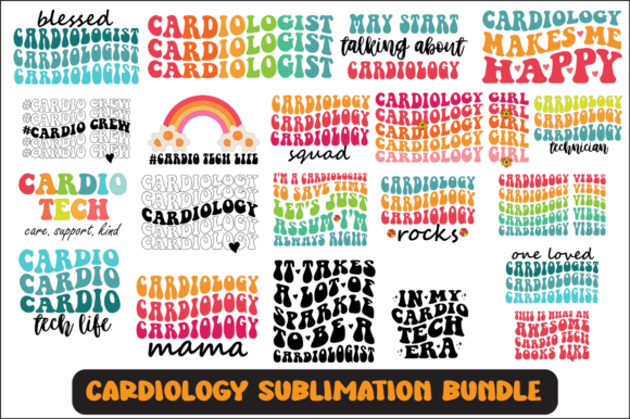 Cardiology Svg Sublimation Design Bundle: Graphics for Crafts