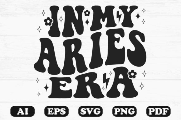 In My Aries Era Retro Wavy Svg for Graphics and Crafts