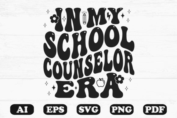 In My School Counselor Era Retro Wavy Sv Graphics and Crafts