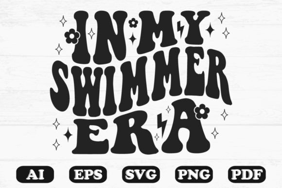 In My Swimmer Era Retro Wavy Svg for Crafts and Graphics