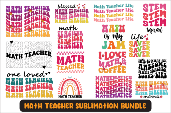 Math Teacher Svg Sublimation Bundle for Graphics & Crafts
