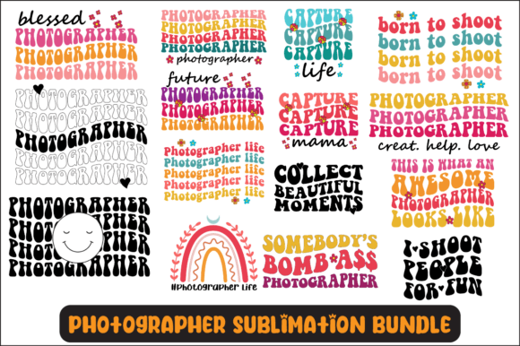 Photographer Svg Sublimation Bundle for Graphics & Crafts